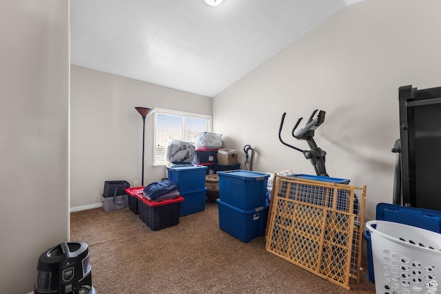 7819 S Spruce Tree Ln, Sandy, UT 84094 - interior space featuring carpet and vaulted ceiling