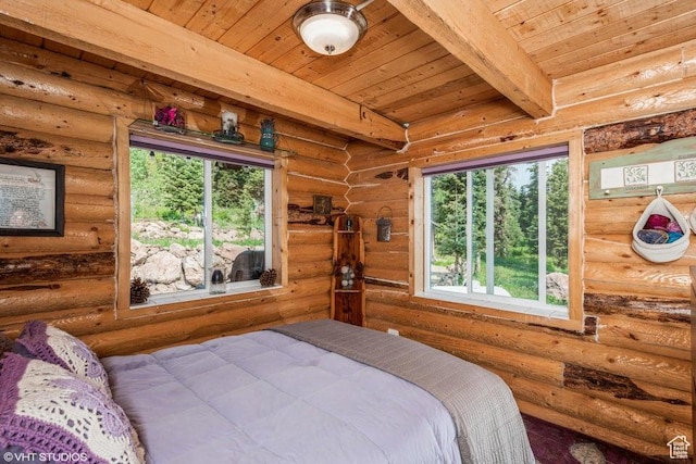 706 W Tranquility Dr, Virgin, UT 84779 - bedroom featuring wooden ceiling with exposed beams