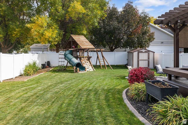 1007 E 2650 N, North Logan, UT 84341 - view of yard featuring a playground and a pergola