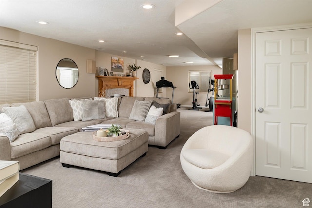 1007 E 2650 N, North Logan, UT 84341 - living area featuring light colored carpet and recessed lighting