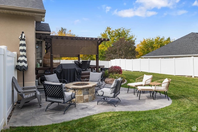 1007 E 2650 N, North Logan, UT 84341 - view of patio / terrace featuring a fire pit and a grill