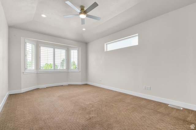 1676 W Timp Meadows Dr, Lehi, UT 84043 - spare room with carpet floors, ceiling fan, baseboards, and recessed lighting