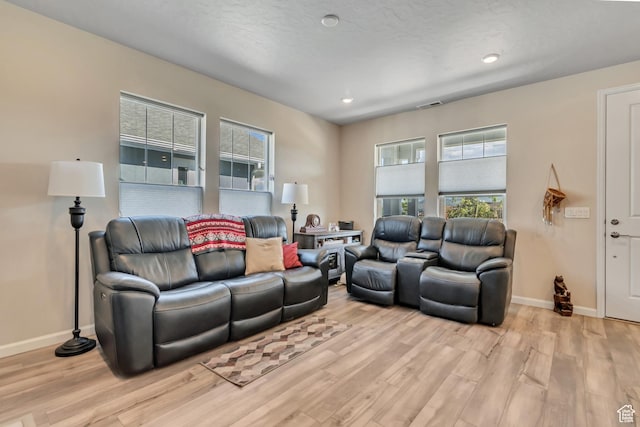 6078 W 11800 S Unit 490, South Jordan, UT 84009 - living area with light wood-style flooring, baseboards, and recessed lighting