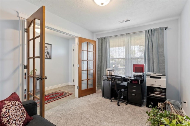 286 W 1875 N, North Ogden, UT 84414 - office with french doors, carpet, and a textured ceiling