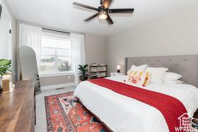 1186 W 200 S, Logan, UT 84321 - bedroom with ceiling fan and baseboards
