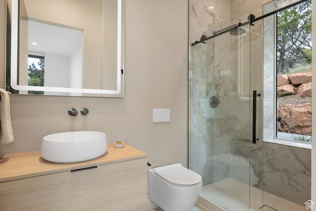 310 Red Ledges Blvd, Heber City, UT 84032 - full bathroom with a marble finish shower, toilet, and vanity