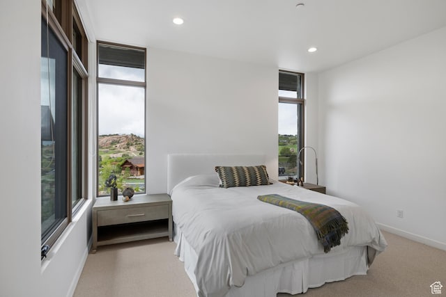 310 Red Ledges Blvd, Heber City, UT 84032 - bedroom featuring expansive windows, recessed lighting, carpet, and baseboards