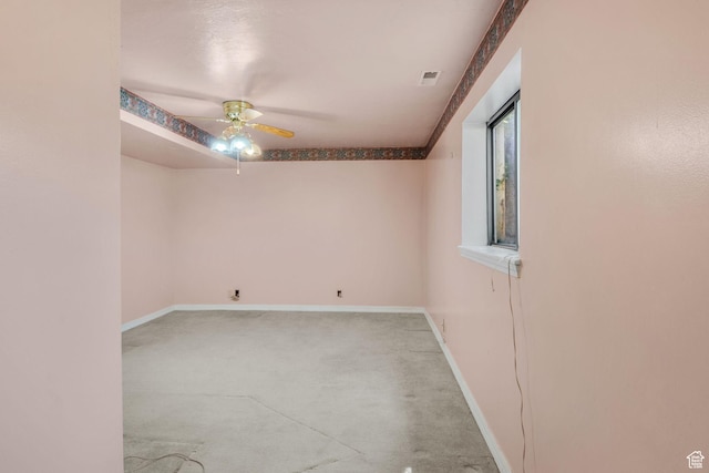 1922 E Southbridge Way, Sandy, UT 84093 - spare room with a ceiling fan, light colored carpet, and baseboards