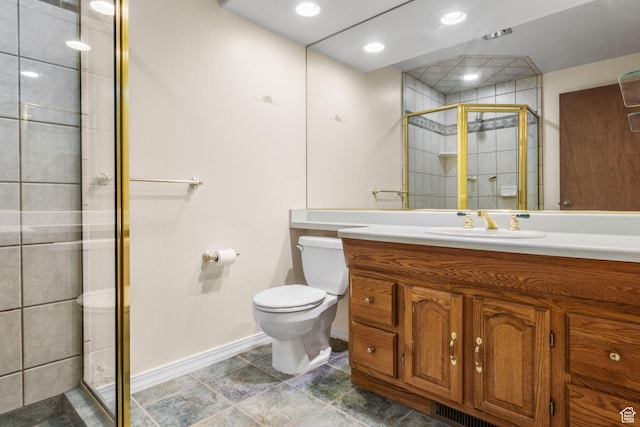 1922 E Southbridge Way, Sandy, UT 84093 - full bathroom featuring baseboards, toilet, vanity, and a shower stall