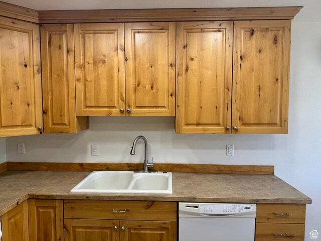 559 E Harmston Ave, Roosevelt, UT 84066 - kitchen featuring white dishwasher and a sink