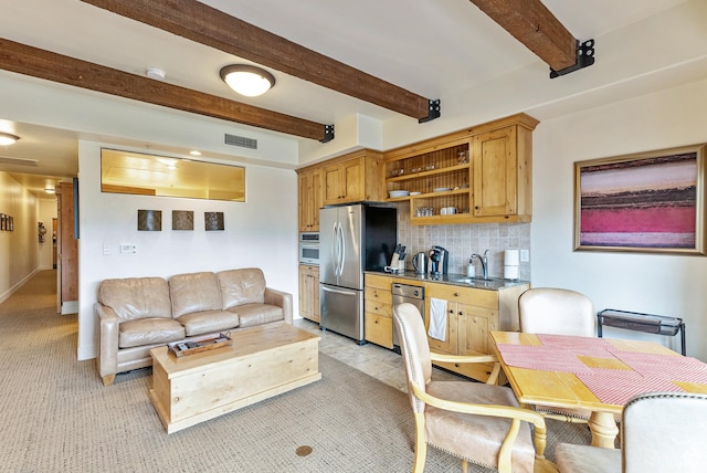 1456 Newpark Blvd Unit 318, Park City, UT 84098 - living room with beam ceiling