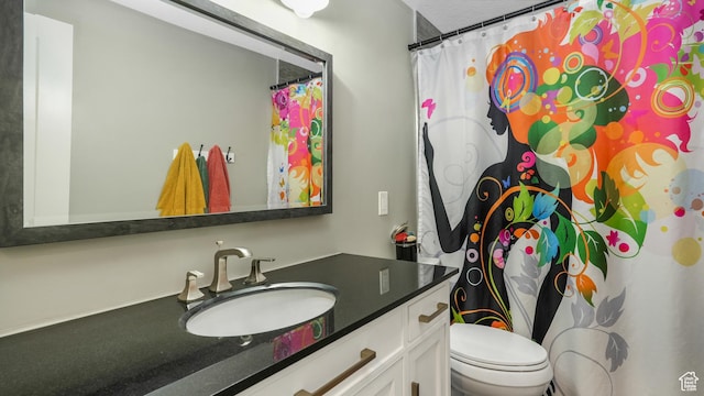 1026 E Searle Ln, Eagle Mountain, UT 84005 - bathroom with vanity, toilet, and curtained shower