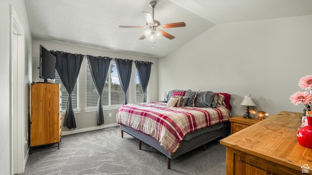1026 E Searle Ln, Eagle Mountain, UT 84005 - carpeted bedroom with lofted ceiling, a ceiling fan, and baseboards