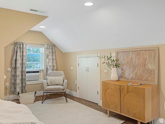 932 W 600 N, Salt Lake City, UT 84116 - carpeted bedroom with lofted ceiling, baseboards, recessed lighting, and cooling unit