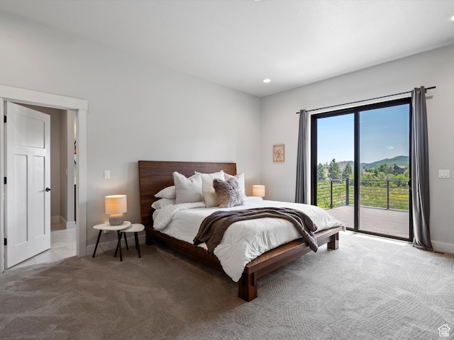 4021 E 4325 N, Eden, UT 84310 - carpeted bedroom featuring access to outside, baseboards, and recessed lighting