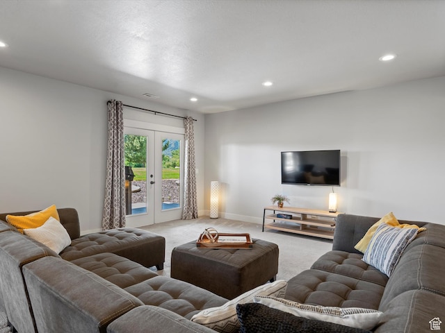 4021 E 4325 N, Eden, UT 84310 - carpeted living area with french doors, recessed lighting, and baseboards