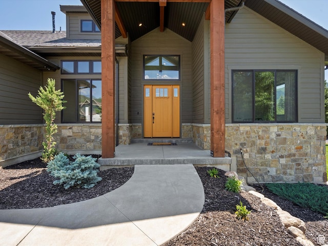 4021 E 4325 N, Eden, UT 84310 - property entrance featuring stone siding