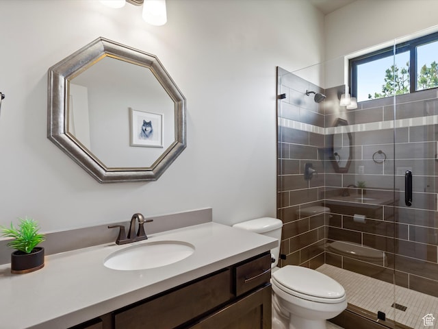 4021 E 4325 N, Eden, UT 84310 - bathroom featuring toilet, vanity, and a shower stall