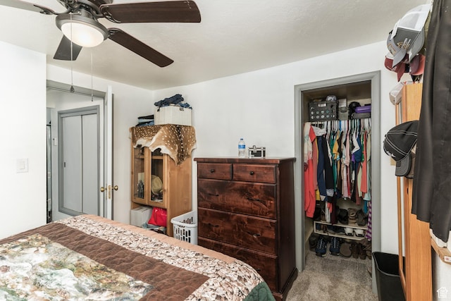 220 S 2nd E, Soda Springs, ID 83276 - carpeted bedroom with a closet, a spacious closet, and a ceiling fan