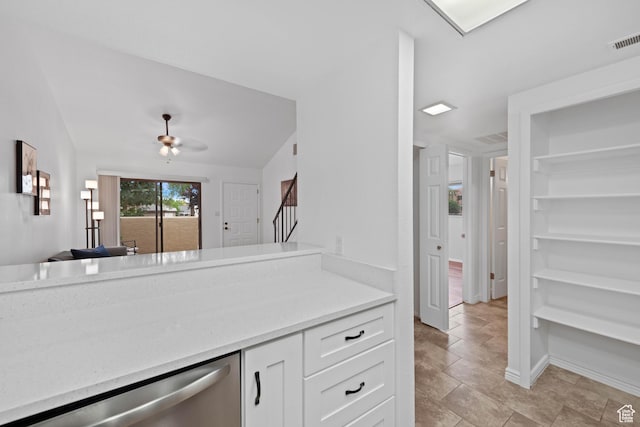 480 S 200 W Unit 6, St George, UT 84770 - kitchen featuring dishwasher, white cabinetry, and ceiling fan