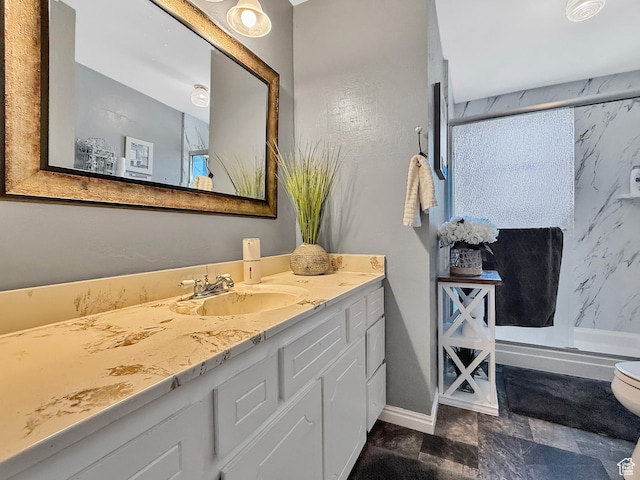 4350 S 850 E, South Ogden, UT 84403 - full bath with vanity, a stall shower, toilet, and baseboards