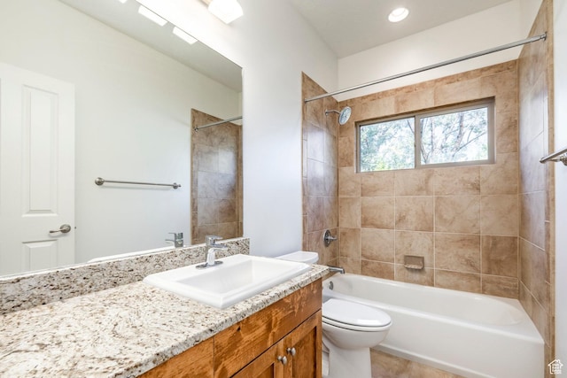 5865 Belmont Dr, Mountain Green, UT 84050 - full bathroom featuring toilet, vanity, and bathing tub / shower combination