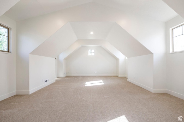 5865 Belmont Dr, Mountain Green, UT 84050 - bonus room with carpet, plenty of natural light, lofted ceiling, and recessed lighting