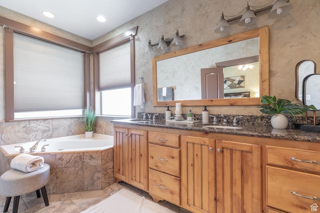 13966 S Arrow Creek Dr E, Draper, UT 84020 - bathroom with double vanity and a bath