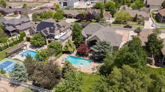 13966 S Arrow Creek Dr E, Draper, UT 84020 - aerial perspective of suburban area featuring a pool