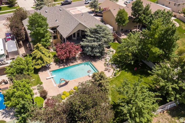 13966 S Arrow Creek Dr E, Draper, UT 84020 - view from above of property with a pool