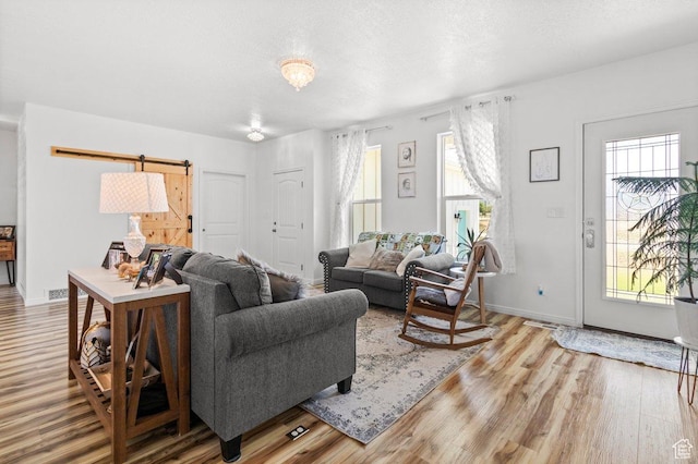687 E 200 S, Spring City, UT 84662 - living room with wood finished floors, a barn door, and baseboards
