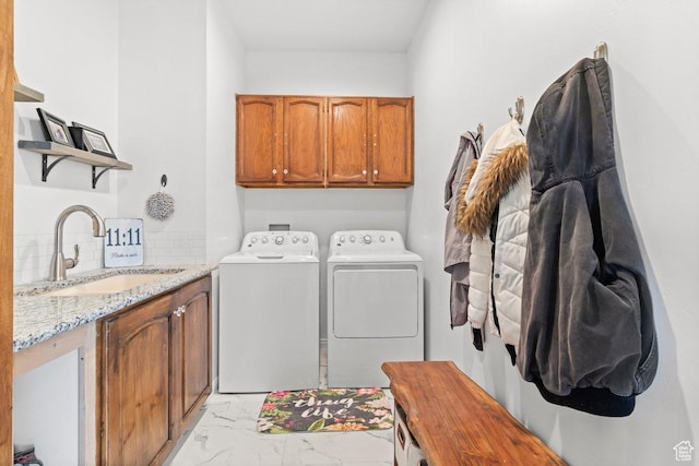 687 E 200 S, Spring City, UT 84662 - washroom with cabinet space, separate washer and dryer, and light marble finish floors
