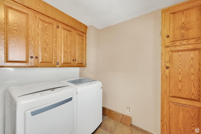 2864 N 175 E, Provo, UT 84604 - laundry room with washing machine and clothes dryer, cabinet space, baseboards, and tile patterned flooring