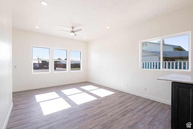 155 N 800 W, Vernal, UT 84078 - empty room with plenty of natural light, wood finished floors, ceiling fan, and recessed lighting