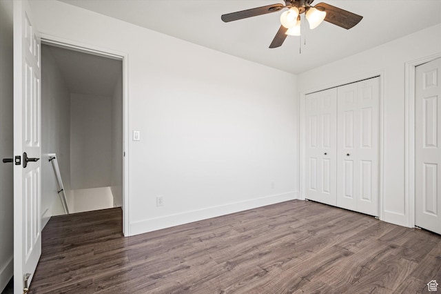 2951 N 1200 E, North Logan, UT 84341 - unfurnished bedroom featuring wood finished floors, baseboards, and ceiling fan