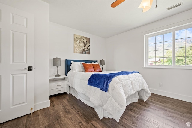 2951 N 1200 E, North Logan, UT 84341 - bedroom with baseboards, dark wood finished floors, and ceiling fan