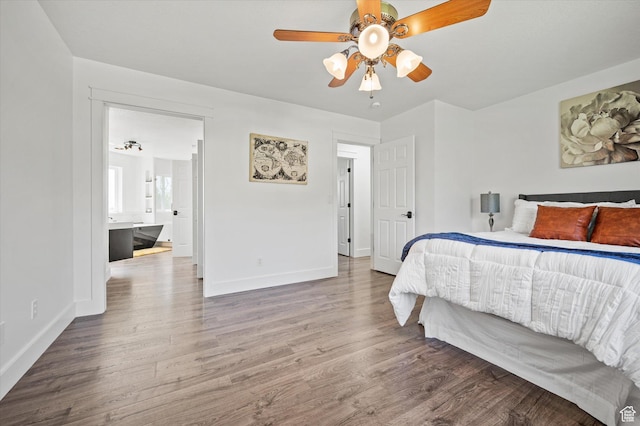 2951 N 1200 E, North Logan, UT 84341 - bedroom with baseboards, wood finished floors, and ceiling fan