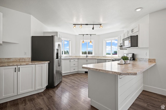 2951 N 1200 E, North Logan, UT 84341 - kitchen featuring stainless steel appliances, a peninsula, light countertops, dark wood finished floors, and a sink