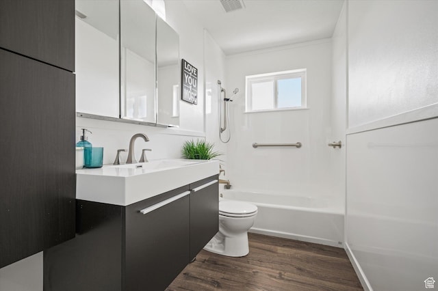 2951 N 1200 E, North Logan, UT 84341 - full bathroom with toilet, wood finished floors, vanity, and bathtub / shower combination