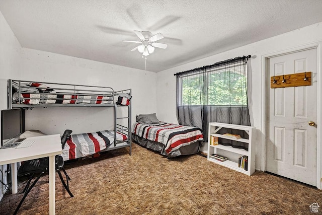 8765 S 300 W, Paradise, UT 84328 - carpeted bedroom with a textured ceiling and a ceiling fan