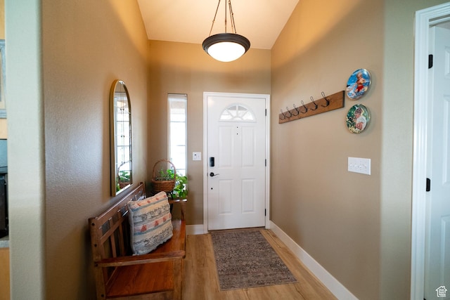1825 W Mathis Park Pl Unit 13, St George, UT 84770 - entryway with light wood-style floors, baseboards, and vaulted ceiling