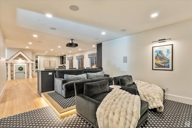 812 N 780 W, American Fork, UT 84003 - cinema with recessed lighting, baseboards, and light wood-type flooring