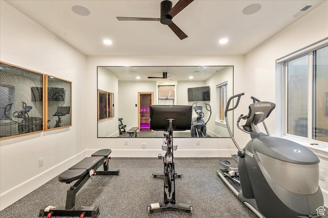 812 N 780 W, American Fork, UT 84003 - workout area with ceiling fan, baseboards, and recessed lighting