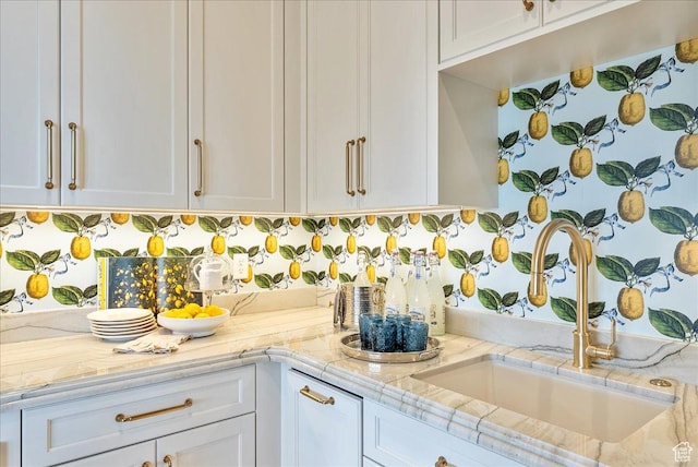 807 N 780 W, American Fork, UT 84003 - kitchen with a sink, light countertops, white cabinets, and decorative backsplash