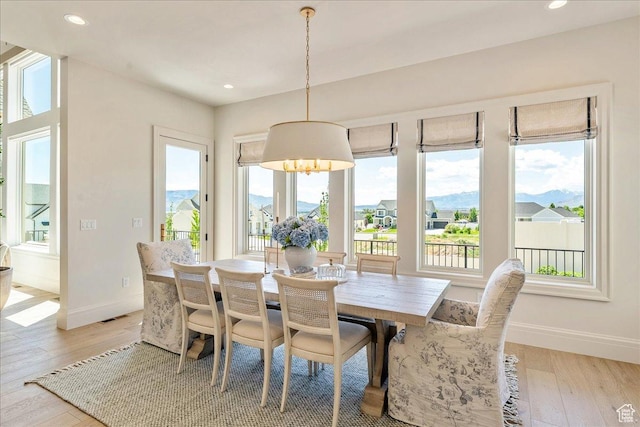 807 N 780 W, American Fork, UT 84003 - dining area featuring baseboards, plenty of natural light, light wood-style floors, and recessed lighting