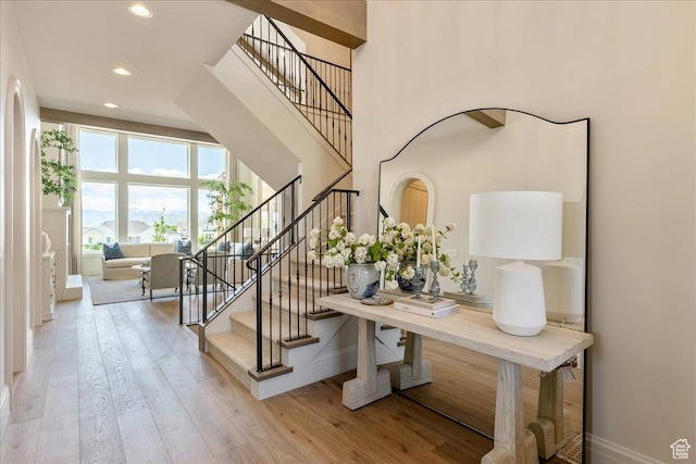 807 N 780 W, American Fork, UT 84003 - stairs with wood finished floors, baseboards, and recessed lighting