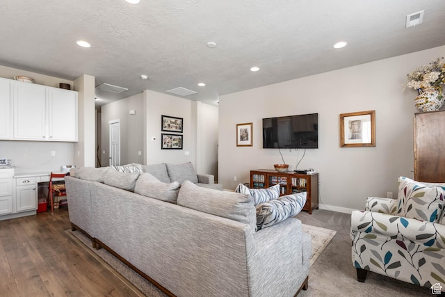 1165 W Silver Hollow Rd, Syracuse, UT 84075 - living area featuring recessed lighting, dark wood-type flooring, and baseboards