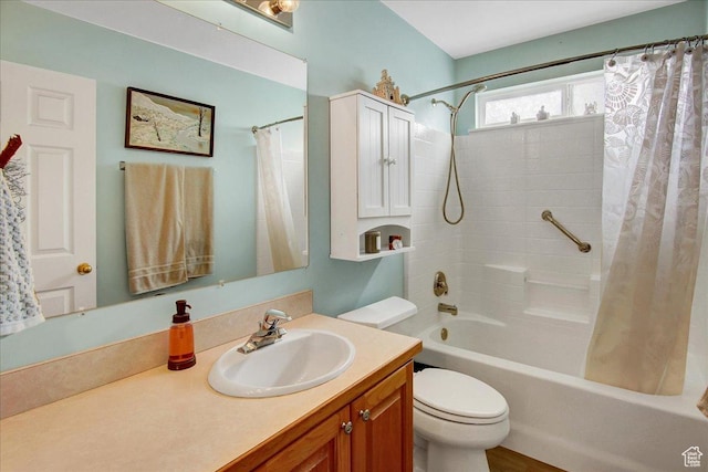 1422 N Fowler Ave E, Ogden, UT 84404 - bathroom featuring vanity, shower / bath combo, and toilet