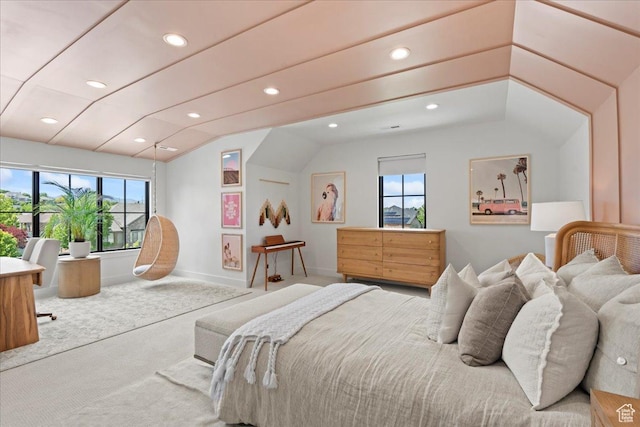 11527 S River Front Pkwy W, South Jordan, UT 84095 - bedroom with vaulted ceiling, carpet, recessed lighting, and baseboards