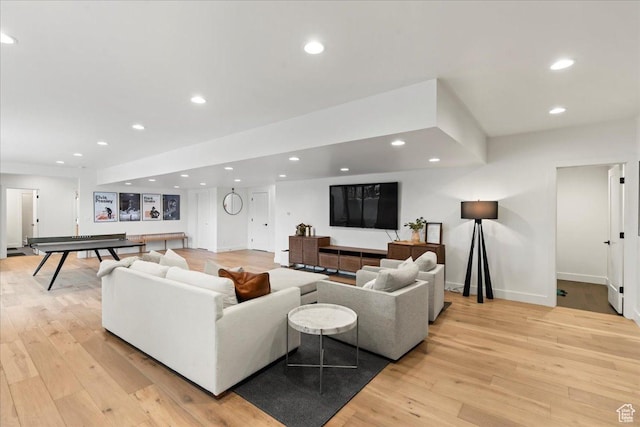 11527 S River Front Pkwy W, South Jordan, UT 84095 - living area featuring light wood finished floors, baseboards, and recessed lighting